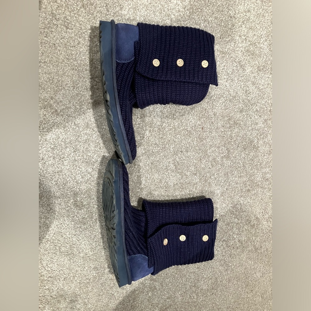 UGG - Navy Blue knit high/low boots-size 9